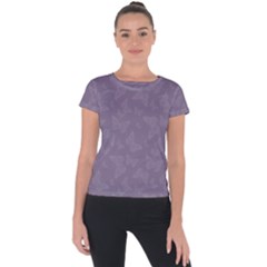 Grape Compote Butterfly Print Short Sleeve Sports Top  by SpinnyChairDesigns