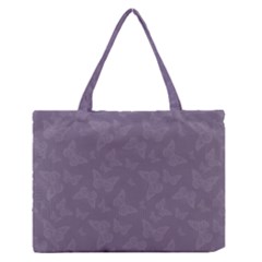 Grape Compote Butterfly Print Zipper Medium Tote Bag by SpinnyChairDesigns