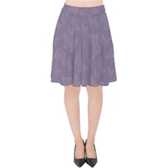 Grape Compote Butterfly Print Velvet High Waist Skirt by SpinnyChairDesigns