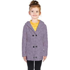 Grape Compote Butterfly Print Kids  Double Breasted Button Coat by SpinnyChairDesigns