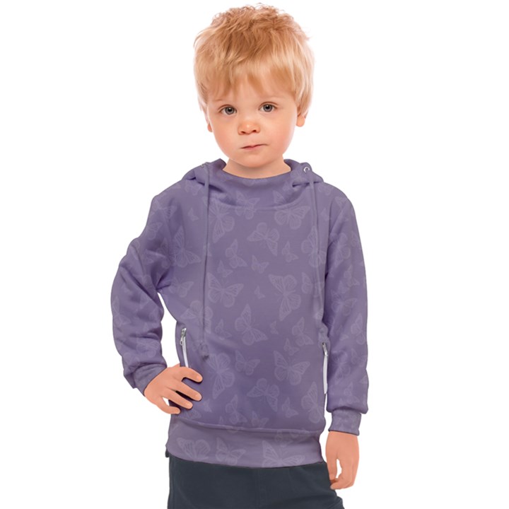 Grape Compote Butterfly Print Kids  Hooded Pullover