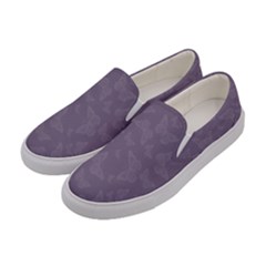 Grape Compote Butterfly Print Women s Canvas Slip Ons by SpinnyChairDesigns