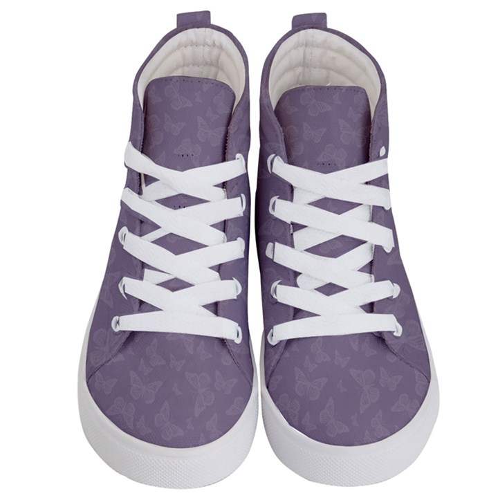 Grape Compote Butterfly Print Kids  Hi-Top Skate Sneakers