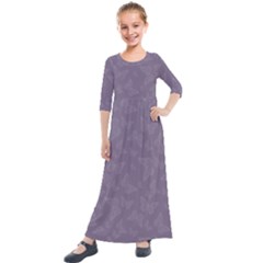 Grape Compote Butterfly Print Kids  Quarter Sleeve Maxi Dress by SpinnyChairDesigns