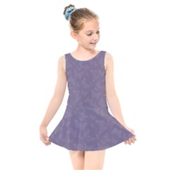 Grape Compote Butterfly Print Kids  Skater Dress Swimsuit by SpinnyChairDesigns