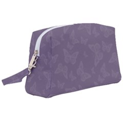 Grape Compote Butterfly Print Wristlet Pouch Bag (large) by SpinnyChairDesigns