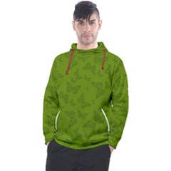 Avocado Green Butterfly Print Men s Pullover Hoodie by SpinnyChairDesigns