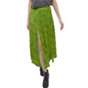 Avocado Green Butterfly Print Velour Split Maxi Skirt View1