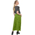 Avocado Green Butterfly Print Velour Split Maxi Skirt View2