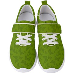 Avocado Green Butterfly Print Men s Velcro Strap Shoes