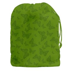 Avocado Green Butterfly Print Drawstring Pouch (3xl) by SpinnyChairDesigns