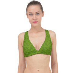 Avocado Green Butterfly Print Classic Banded Bikini Top by SpinnyChairDesigns