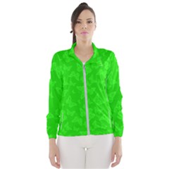 Chartreuse Green Butterfly Print Women s Windbreaker by SpinnyChairDesigns