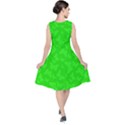 Chartreuse Green Butterfly Print V-Neck Midi Sleeveless Dress  View2