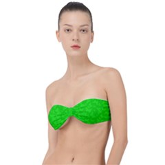 Chartreuse Green Butterfly Print Classic Bandeau Bikini Top  by SpinnyChairDesigns