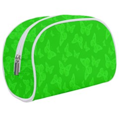 Chartreuse Green Butterfly Print Makeup Case (medium) by SpinnyChairDesigns