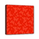 Vermilion Red Butterfly Print Mini Canvas 6  x 6  (Stretched) View1