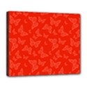 Vermilion Red Butterfly Print Deluxe Canvas 24  x 20  (Stretched) View1