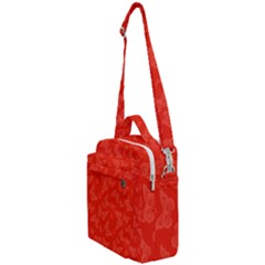 Vermilion Red Butterfly Print Crossbody Day Bag by SpinnyChairDesigns