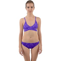 Violet Purple Butterfly Print Wrap Around Bikini Set by SpinnyChairDesigns