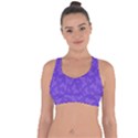 Violet Purple Butterfly Print Cross String Back Sports Bra View1