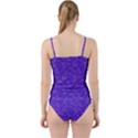 Violet Purple Butterfly Print Cut Out Top Tankini Set View2