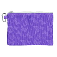 Violet Purple Butterfly Print Canvas Cosmetic Bag (xl) by SpinnyChairDesigns