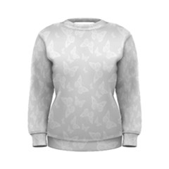 Wedding White Butterfly Print Women s Sweatshirt by SpinnyChairDesigns