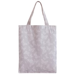 Wedding White Butterfly Print Zipper Classic Tote Bag by SpinnyChairDesigns