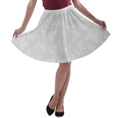 Wedding White Butterfly Print A-line Skater Skirt