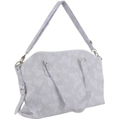 Wedding White Butterfly Print Canvas Crossbody Bag by SpinnyChairDesigns