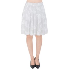 Wedding White Butterfly Print Velvet High Waist Skirt by SpinnyChairDesigns