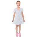 Wedding White Butterfly Print Kids  Short Sleeve Velvet Dress View1