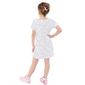 Wedding White Butterfly Print Kids  Short Sleeve Velvet Dress View2