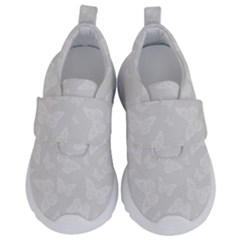 Wedding White Butterfly Print Kids  Velcro No Lace Shoes by SpinnyChairDesigns