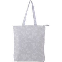 Wedding White Butterfly Print Double Zip Up Tote Bag by SpinnyChairDesigns