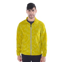 Lemon Yellow Butterfly Print Men s Windbreaker