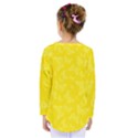 Lemon Yellow Butterfly Print Kids  Long Sleeve Tee View2