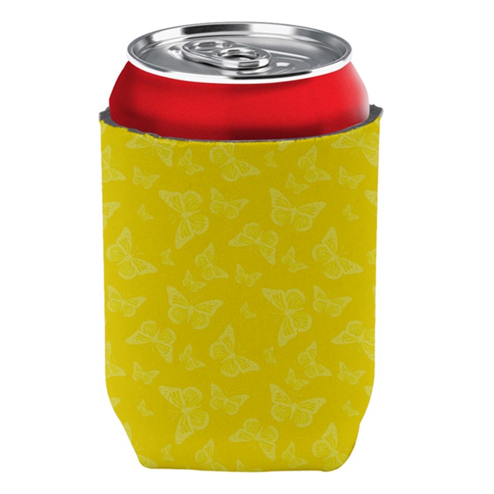 Lemon Yellow Butterfly Print Can Holder