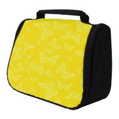 Lemon Yellow Butterfly Print Full Print Travel Pouch (small) by SpinnyChairDesigns