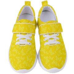 Lemon Yellow Butterfly Print Women s Velcro Strap Shoes by SpinnyChairDesigns