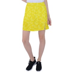 Lemon Yellow Butterfly Print Tennis Skirt