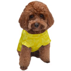 Lemon Yellow Butterfly Print Dog T-shirt by SpinnyChairDesigns