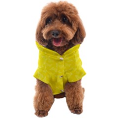 Lemon Yellow Butterfly Print Dog Coat by SpinnyChairDesigns