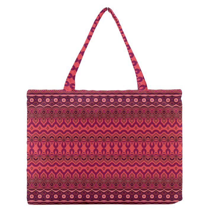 Boho Bittersweet Pink  Zipper Medium Tote Bag