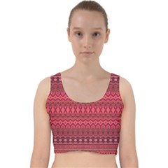 Boho Bittersweet Pink  Velvet Racer Back Crop Top by SpinnyChairDesigns