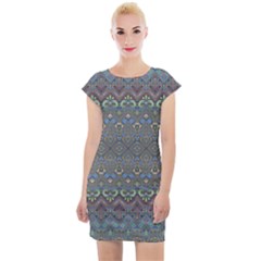 Boho Sweetheart Pattern Cap Sleeve Bodycon Dress by SpinnyChairDesigns