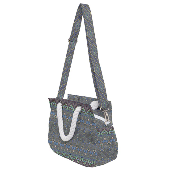 Boho Sweetheart Pattern Rope Handles Shoulder Strap Bag