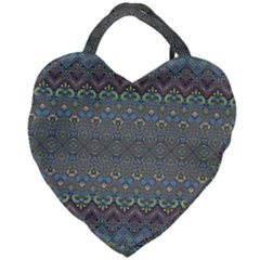 Boho Sweetheart Pattern Giant Heart Shaped Tote by SpinnyChairDesigns