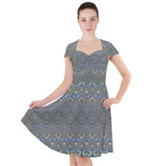 Boho Sweetheart Pattern Cap Sleeve Midi Dress by SpinnyChairDesigns